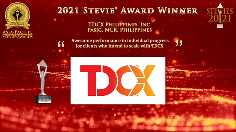 TDCX Philippines Wins Silver Stevie® Award In 2021 Asia-Pacific Stevie Awards